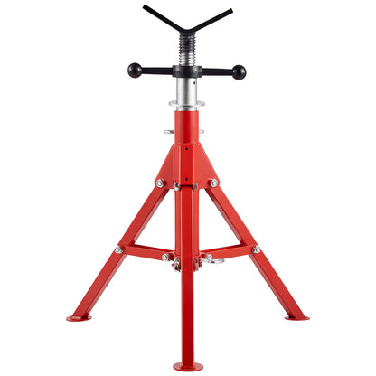 V Head Pipe Stand 1/8"-12" Capacity, Adjustable Height 24"-42", Pipe Jack Stands 2500 lb. Load Capacity, Portable Collapsible Pipe Stands, Carbon Steel Body More Durable