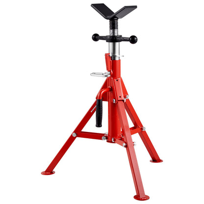 V Head Pipe Stand 1/8"-12" Capacity, Adjustable Height 24"-42", Pipe Jack Stands 2500 lb. Load Capacity, Portable Collapsible Pipe Stands, Carbon Steel Body More Durable