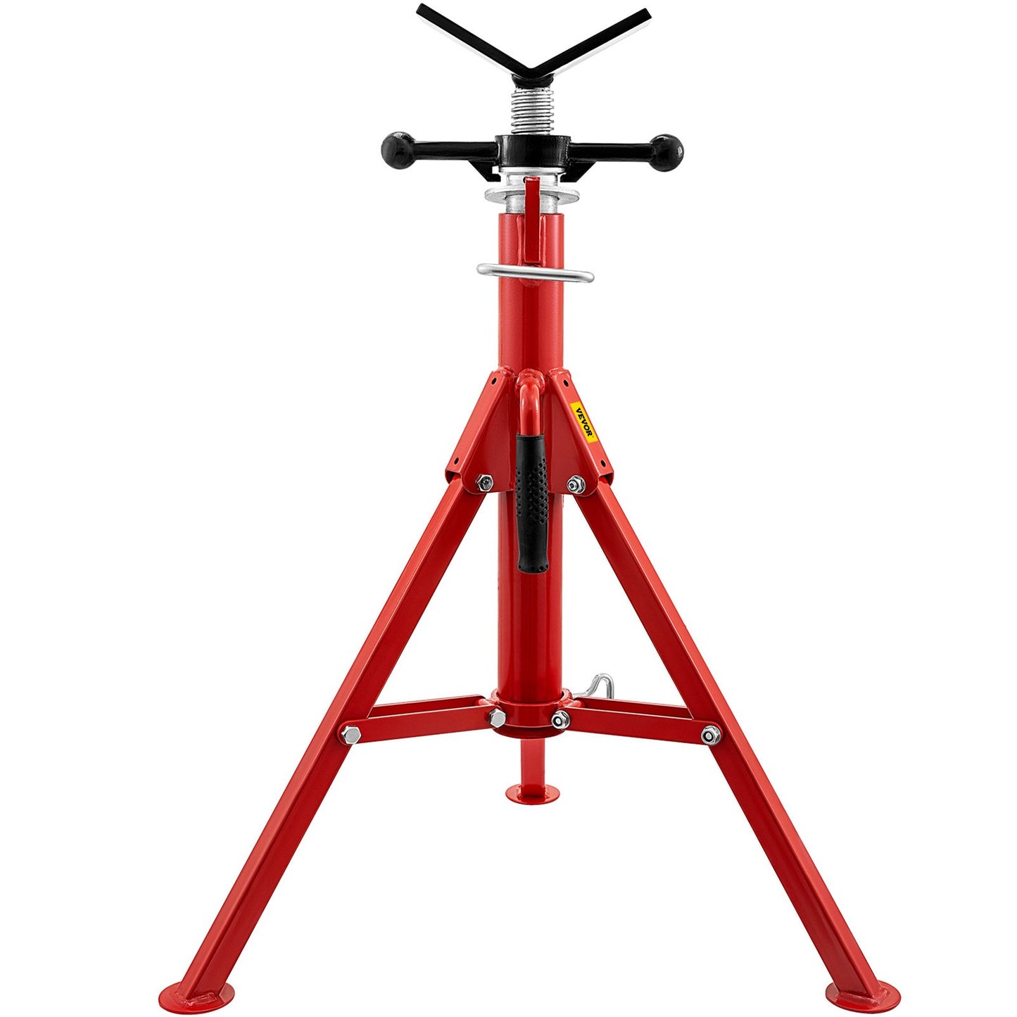 V Head Pipe Stand 1/8\"-12\" Capacity, Adjustable Height 28\"-52", Pipe Jack Stand 2500 lb. Load Capacity, Portable Collapsible Pipe Stands, Carbon Steel Body More Durable