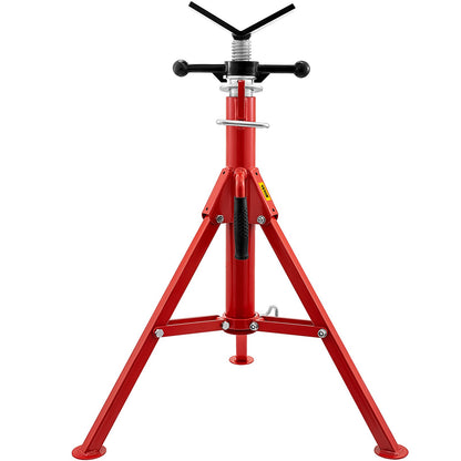 V Head Pipe Stand 1/8\"-12\" Capacity, Adjustable Height 28\"-52", Pipe Jack Stand 2500 lb. Load Capacity, Portable Collapsible Pipe Stands, Carbon Steel Body More Durable