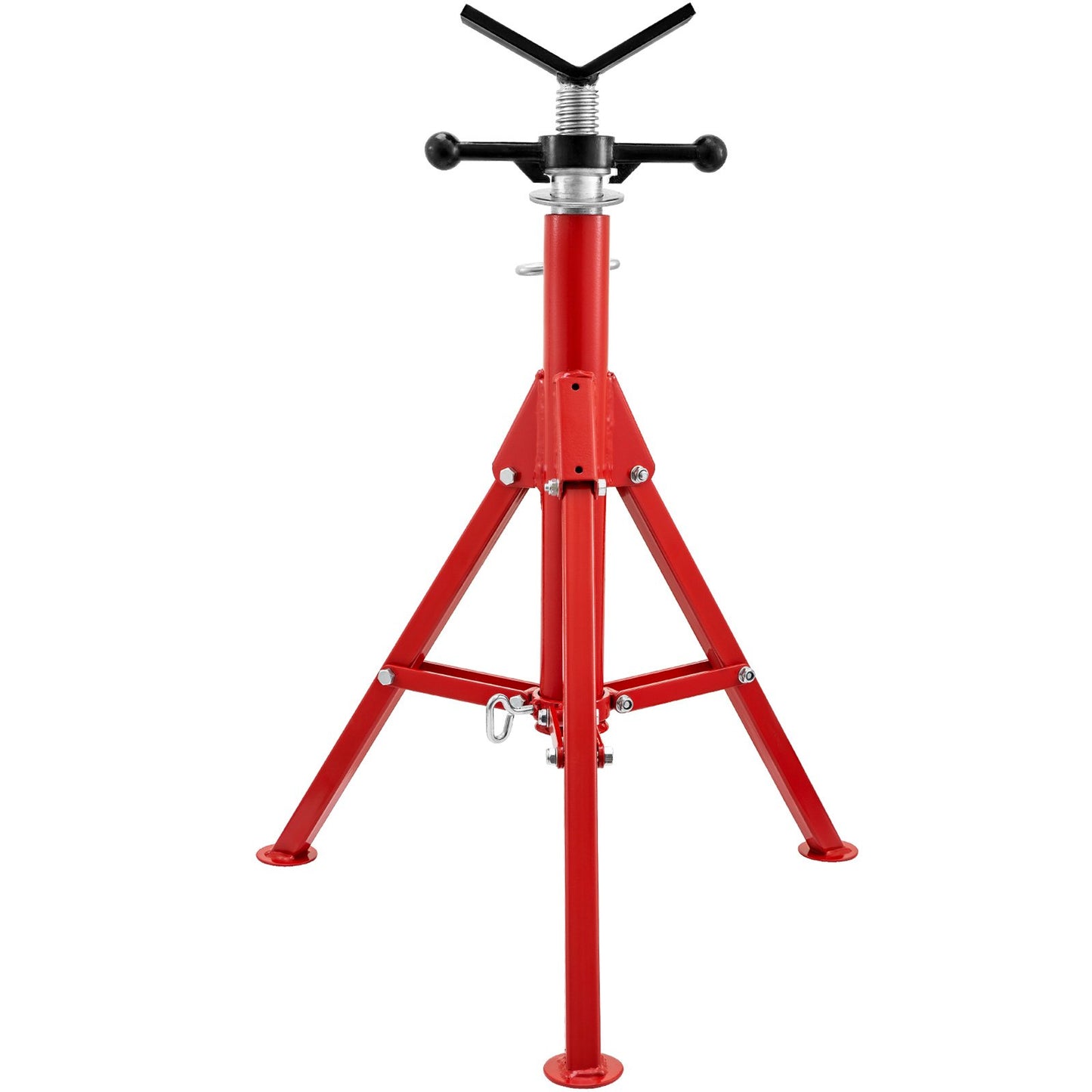 V Head Pipe Stand 1/8\"-12\" Capacity, Adjustable Height 28\"-52", Pipe Jack Stand 2500 lb. Load Capacity, Portable Collapsible Pipe Stands, Carbon Steel Body More Durable