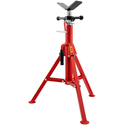 V Head Pipe Stand 1/8\"-12\" Capacity, Adjustable Height 28\"-52", Pipe Jack Stand 2500 lb. Load Capacity, Portable Collapsible Pipe Stands, Carbon Steel Body More Durable