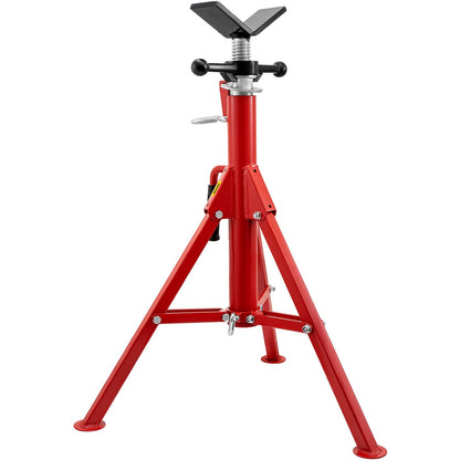 V Head Pipe Stand 1/8\"-12\" Capacity, Adjustable Height 28\"-52", Pipe Jack Stand 2500 lb. Load Capacity, Portable Collapsible Pipe Stands, Carbon Steel Body More Durable