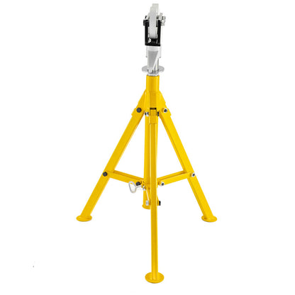 Foldable Pipe Jack Stand Height Adjustment 32 to 55 inches, Roller Head Pipe Stand 4500lbs/2 Ton Capacity for Pipe Threading, Pipe Hole Cutting