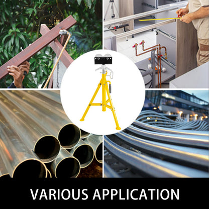 0.5-12 inch Roller Pipe Stand Adjustable Height 32\"-55\" Pipe 2500Lb Capacity Jack Stands Folding Portable High Folding Pipe Stand with Roller Head Fold A Trailer Jacks