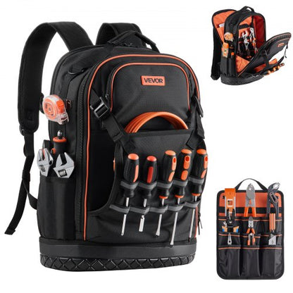 Tool Backpack 65 Pockets Tear-Resistant Workplace Backpack for Electricians