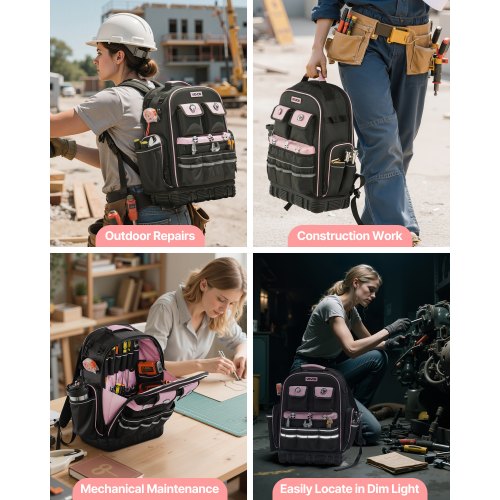 Werkzeugrucksack 56 Taschen Reißfester Arbeitsplatzrucksack für Elektriker