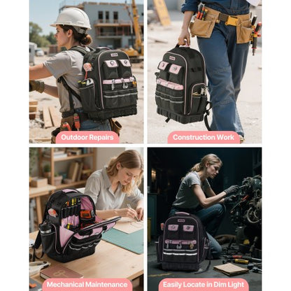 Werkzeugrucksack 56 Taschen Reißfester Arbeitsplatzrucksack für Elektriker