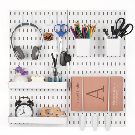 Pegboard Combination Kit 11 x 11" plast Pegboard 4 paneler för hem vit