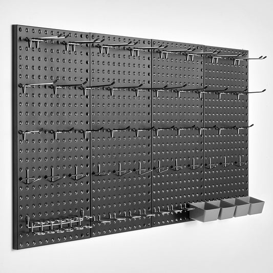 Metal Pegboard Paneler 4 paneler 24" x 12" Wall Organizer för Garage Tool