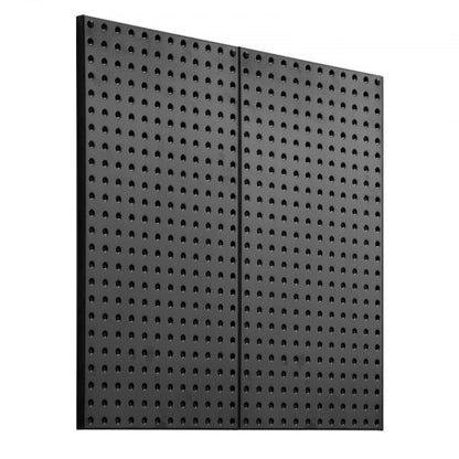 Metal Pegboard Panels, 32" x 16" Pegboard, 2 Panels, Heavy Duty Steel Peg Board Wall Organizer, for Living Room Garage Tool Storage Workbench Office Organization Craft Room Kitchen Home, Black