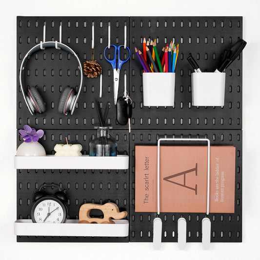 Pegboard Combination Kit 11 x 11" plast Pegboard 4 paneler för hem svart