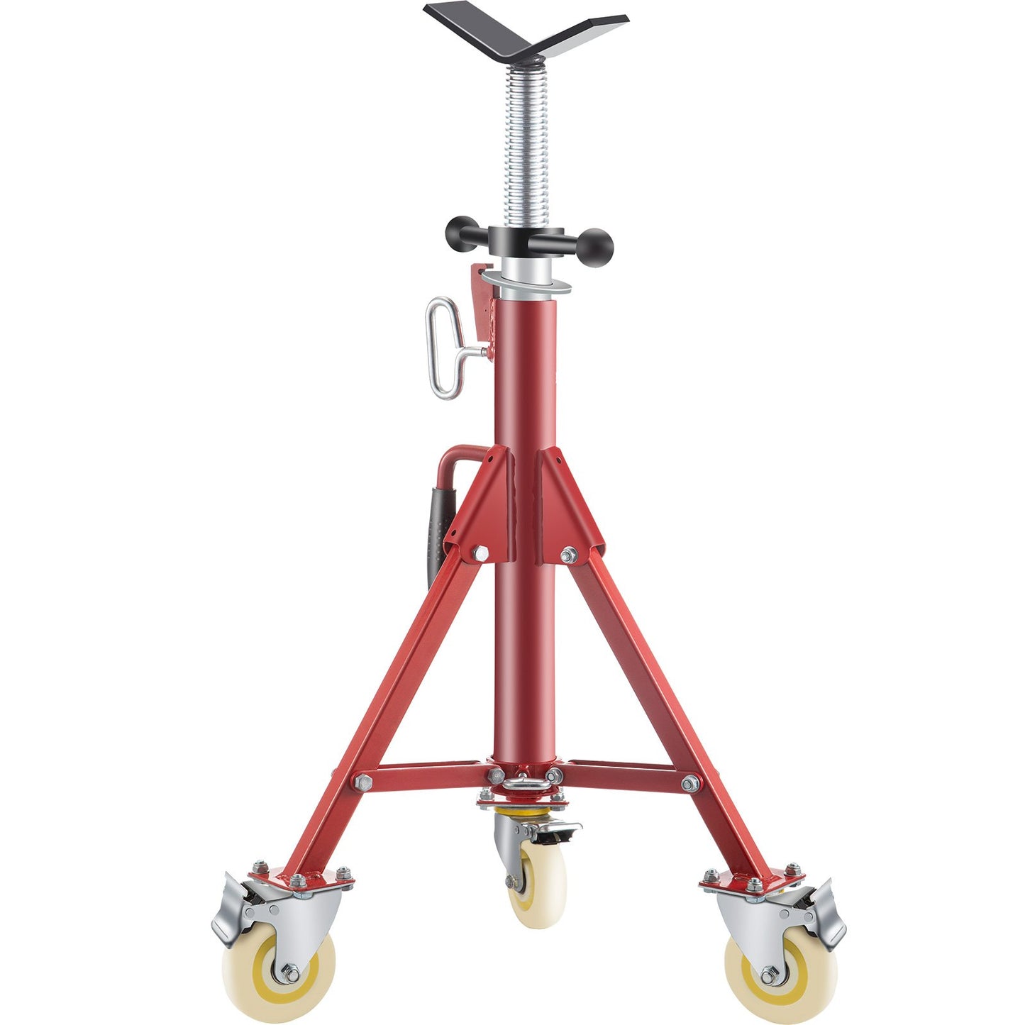 Pipe Stand, Pipe Jack Stand, V Head Pipe Stand Adjustable Height 28-52 Inch, Pipe Jack Stand with Wheels 882 LB, Foldable Portable Pipe Stands 1/8 to 12 Inch Pipe Support, Steel Jack Stand