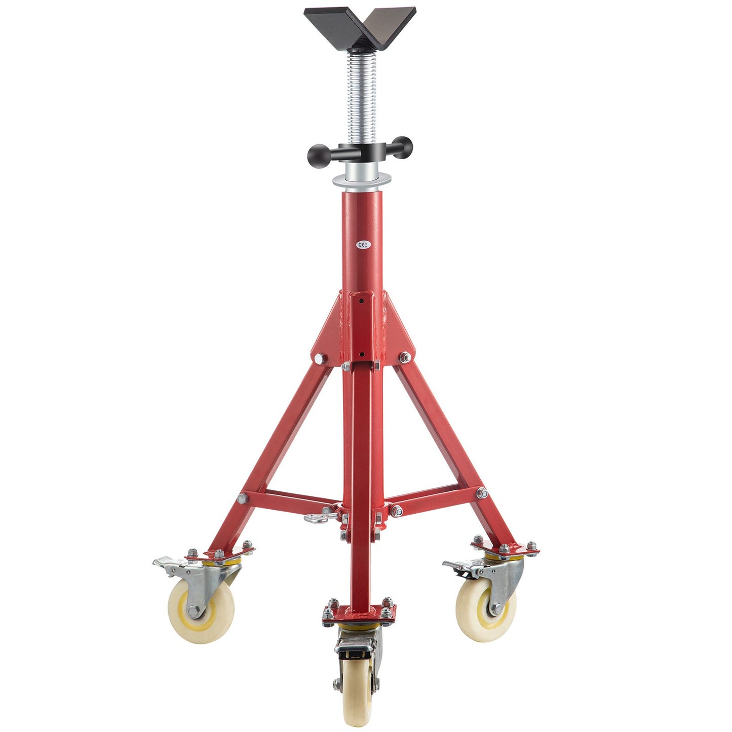 Pipe Stand, Pipe Jack Stand, V Head Pipe Stand Adjustable Height 28-52 Inch, Pipe Jack Stand with Wheels 882 LB, Foldable Portable Pipe Stands 1/8 to 12 Inch Pipe Support, Steel Jack Stand