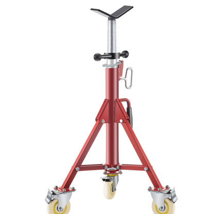 Pipe Stand, Pipe Jack Stand, V Head Pipe Stand Adjustable Height 28-52 Inch, Pipe Jack Stand with Wheels 882 LB, Foldable Portable Pipe Stands 1/8 to 12 Inch Pipe Support, Steel Jack Stand