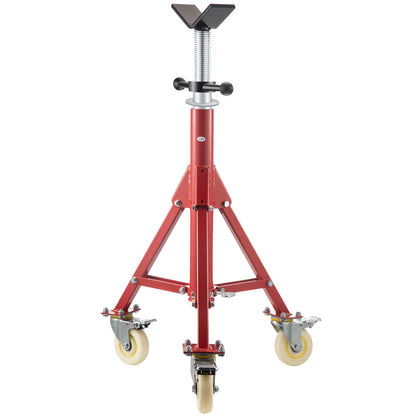 Pipe Stand, Pipe Jack Stand, V Head Pipe Stand Adjustable Height 28-52 Inch, Pipe Jack Stand with Wheels 882 LB, Foldable Portable Pipe Stands 1/8 to 12 Inch Pipe Support, Steel Jack Stand