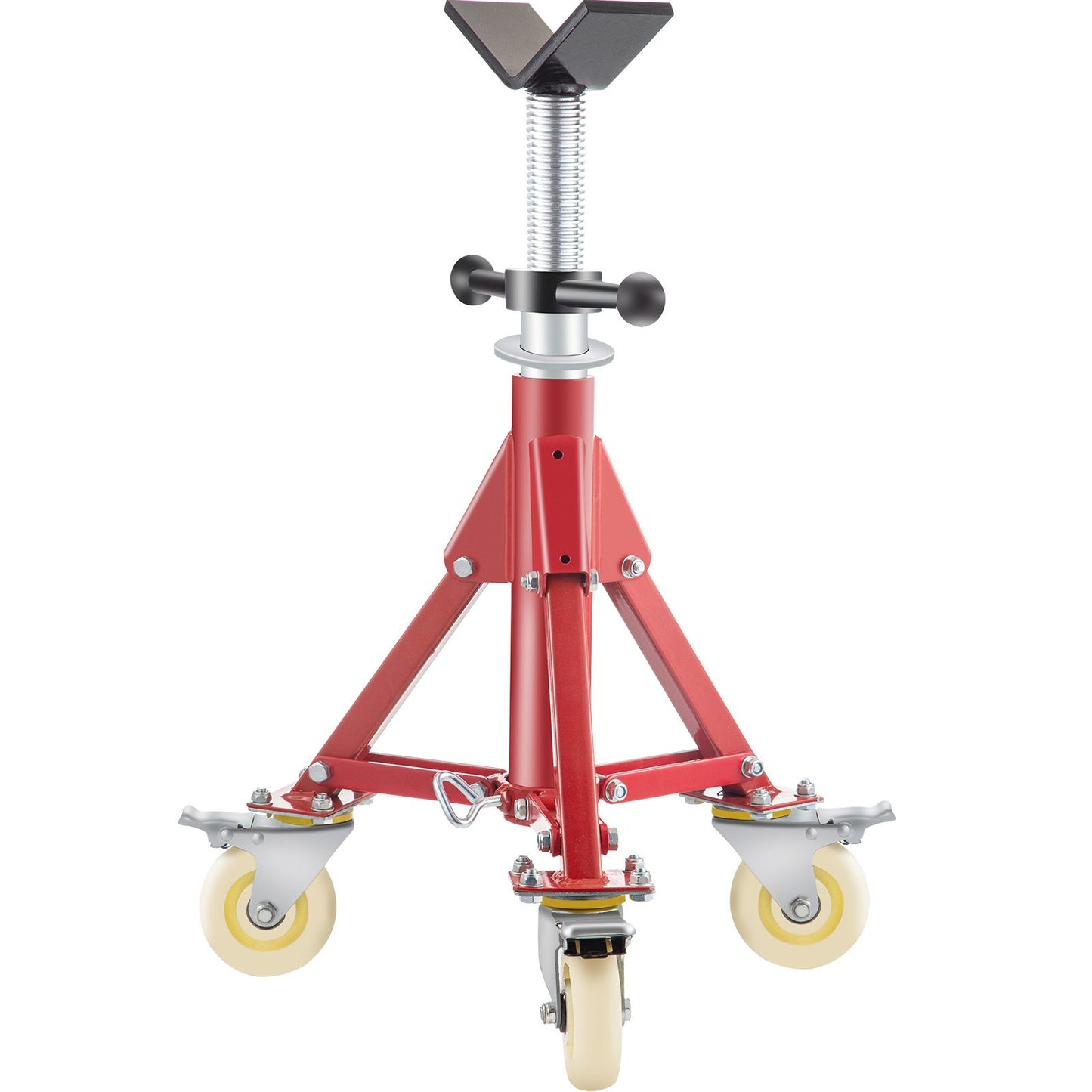 Pipe Stand, Pipe Jack Stand, V Head Pipe Stand Adjustable Height 20-37 Inch, Pipe Jack Stand with Wheels 882 LB, Foldable Portable Pipe Stands 1/8 to 12 Inch Pipe Support, Steel Jack Stand
