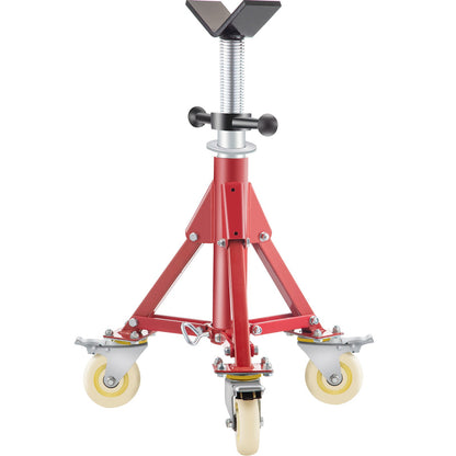 Pipe Stand, Pipe Jack Stand, V Head Pipe Stand Adjustable Height 20-37 Inch, Pipe Jack Stand with Wheels 882 LB, Foldable Portable Pipe Stands 1/8 to 12 Inch Pipe Support, Steel Jack Stand