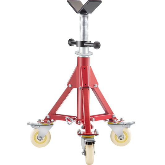 Pipe Stand, Pipe Jack Stand, V Head Pipe Stand Adjustable Height 20-37 Inch, Pipe Jack Stand with Wheels 882 LB, Foldable Portable Pipe Stands 1/8 to 12 Inch Pipe Support, Steel Jack Stand