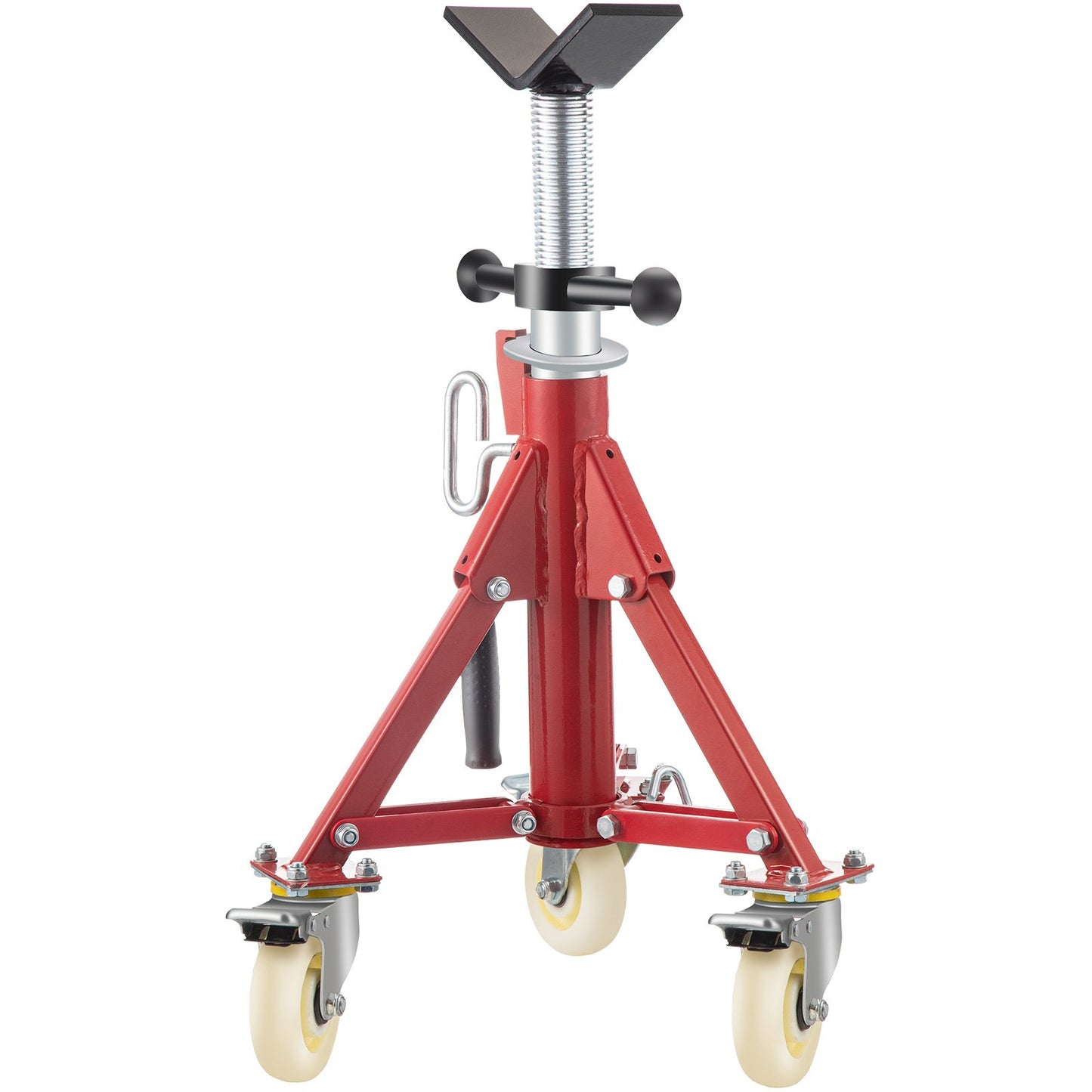Pipe Stand, Pipe Jack Stand, V Head Pipe Stand Adjustable Height 20-37 Inch, Pipe Jack Stand with Wheels 882 LB, Foldable Portable Pipe Stands 1/8 to 12 Inch Pipe Support, Steel Jack Stand