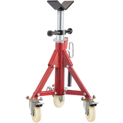 Pipe Stand, Pipe Jack Stand, V Head Pipe Stand Adjustable Height 20-37 Inch, Pipe Jack Stand with Wheels 882 LB, Foldable Portable Pipe Stands 1/8 to 12 Inch Pipe Support, Steel Jack Stand