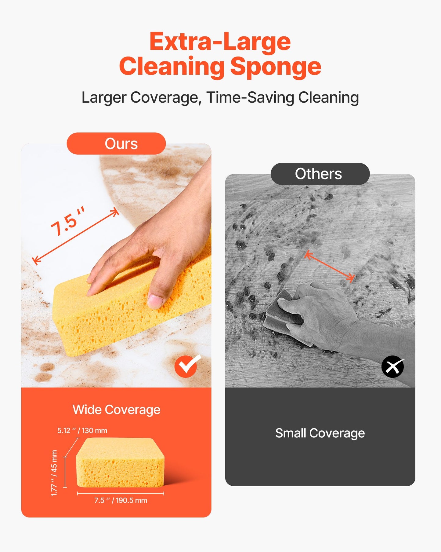 Scrub Sponge, 6-Pack Non-Scratch Cleaning Sponges for Home, Bathroom & More, Zero Scratch Dish Scrubber, Large Household Scrubbing Sponges, Friendly to Tiles, Marble, Glass and Other Surfaces