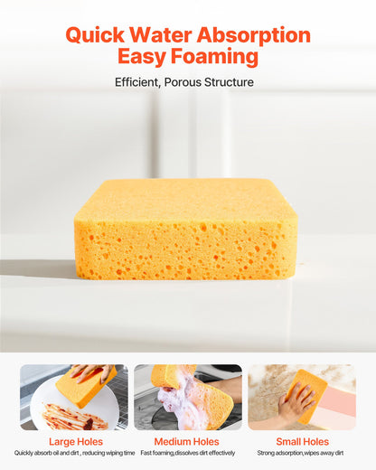 Scrub Sponge, 6-Pack Non-Scratch Cleaning Sponges for Home, Bathroom & More, Zero Scratch Dish Scrubber, Large Household Scrubbing Sponges, Friendly to Tiles, Marble, Glass and Other Surfaces