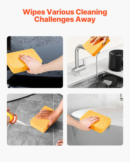 Scrub Sponge, 6-Pack Non-Scratch Cleaning Sponges for Home, Bathroom & More, Zero Scratch Dish Scrubber, Large Household Scrubbing Sponges, Friendly to Tiles, Marble, Glass and Other Surfaces