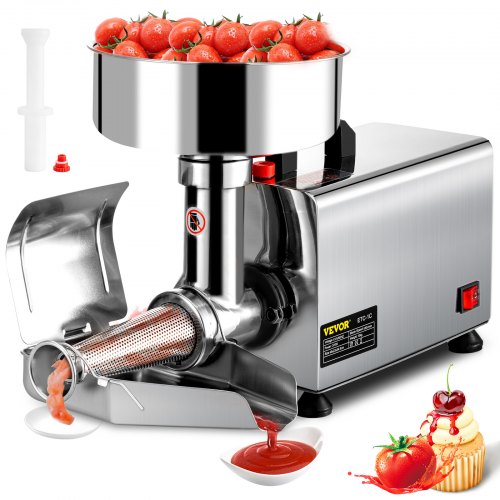 electric tomato strainer 370W stainless steel tomato grinder tomato sauce machine Pure copper motor tomato sauce machine 90-160 KG per hour for food strainer and sauce machine | EU