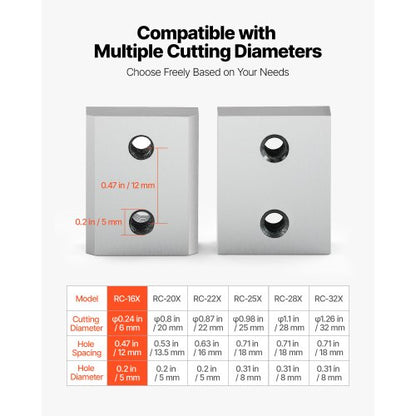 Armeringsskärblad, 6 st. ersättningsklingor för 5/8-tums 16 mm #5 elektrisk armeringsskärare, dubbelsidig, CR12MOV höghårdhetsstål, snabb och effektiv med skruvar och fjäderbricka, silver |  EU