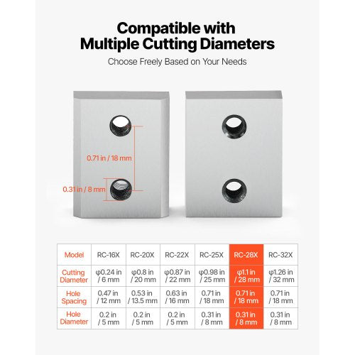 Armeringsskärblad, 6 st. ersättningsklingor för 1-1/8 tum 28 mm #9 elektrisk armeringsskärare, dubbelsidig, CR12MOV höghårdhetsstål, snabb och effektiv med skruvar och fjäderbricka |  EU