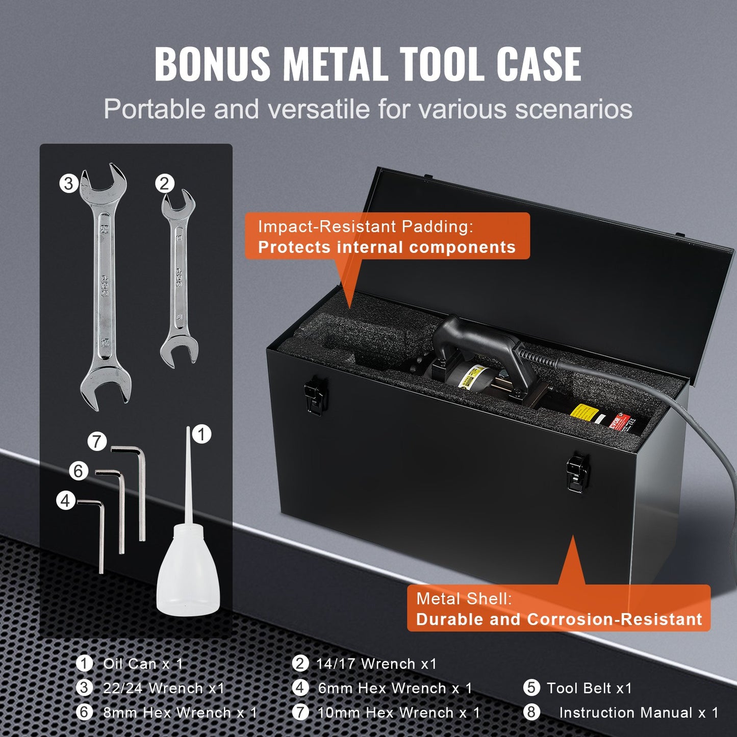 2000W elektrisk hydraulisk armeringsskär som skär upp till 1,1 tum 5-28 mm