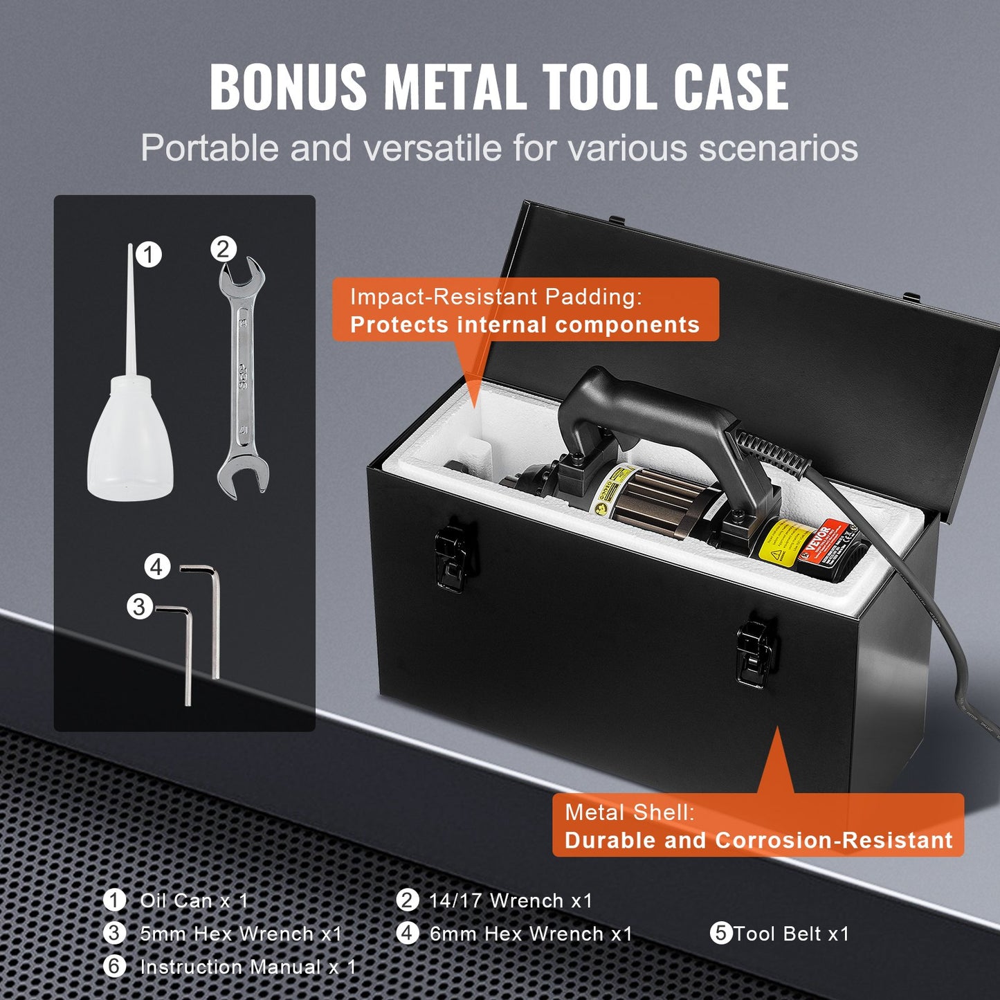 1000 W elektrischer hydraulischer Bewehrungsschneider, schneidet bis zu 5/8 Zoll, 4–16 mm, Nr. 5