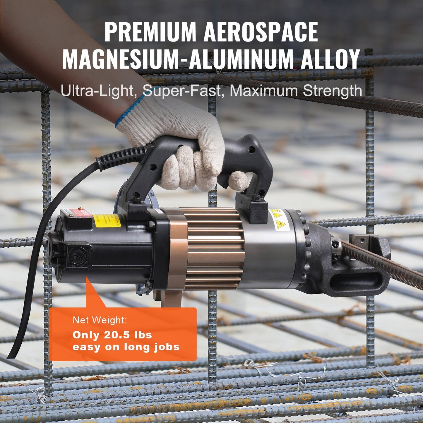 1500 W elektrischer hydraulischer Bewehrungsschneider schneidet bis zu 7/8 Zoll #7 4-22 mm