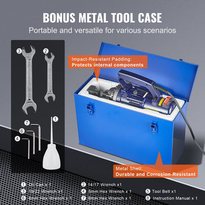 1350W elektrisk hydraulisk armeringsjärnsskärare upp till 7/8 tum #7 (4-22 mm) armeringsjärn