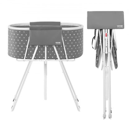 Portable Dog Bathtub, Elevated & Foldable Space-saving Pet Shower Station with Efficient Drainage, Bathing Tub for Washing & Grooming Small and Medium Size Dogs and Cats Indoor & Outdoor, Grey