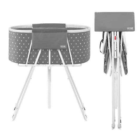 Foldable Dog Bathtub Raised Gray Shower Station for Small and Medium Pets