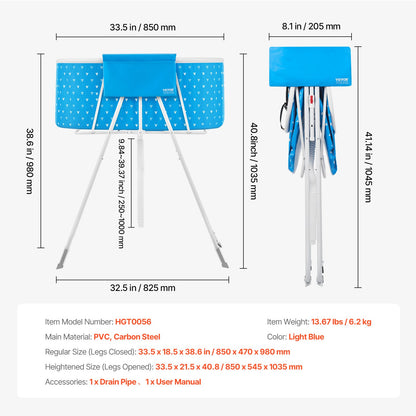 Faltbare Hundebadewanne, erhöht, hellblau, Haustier-Badestation für Hund und Katze