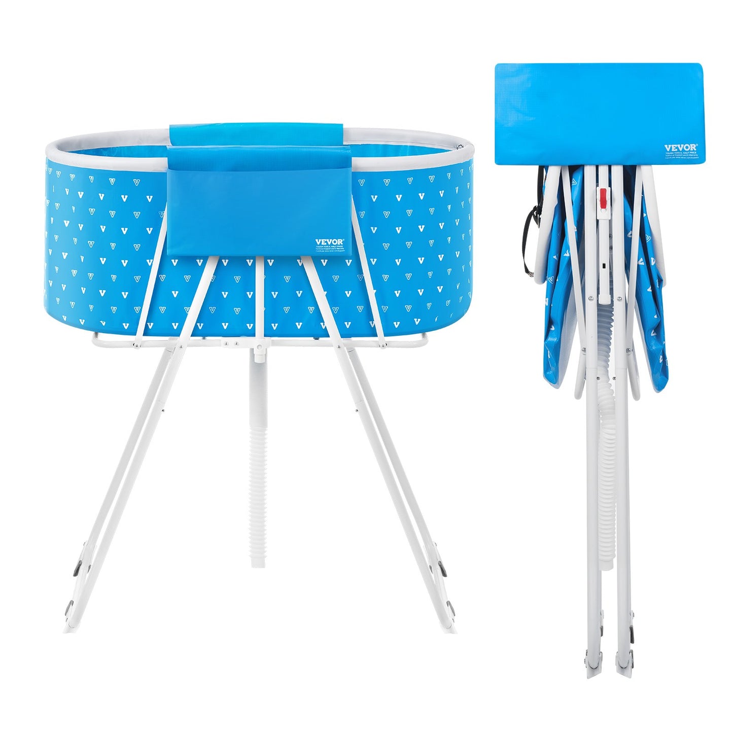 Faltbare Hundebadewanne, erhöht, hellblau, Haustier-Badestation für Hund und Katze