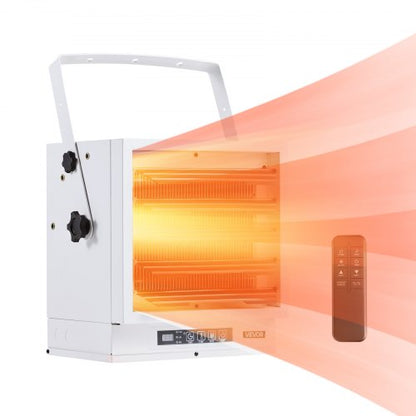 Electric Garage Heater, 10000-Watt with Remote Control & 10 Hour Timer & Overheat Protection Wall/Ceiling Mounted Shop Heater, Commercial Fan-forced for Indoor Workshop Warehouse,240V White