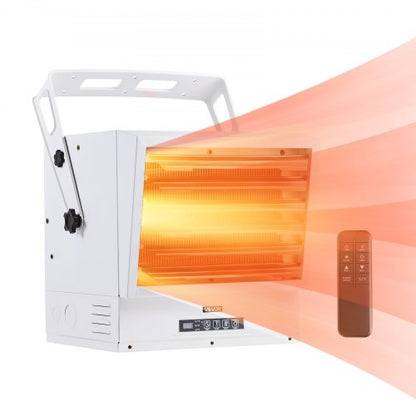 Electric Garage Heater, 15000-Watt with Remote Control & 10 Hour Timer & Overheat Protection Wall/Ceiling Mounted Shop Heater, Commercial Fan-forced for Indoor Workshop Warehouse,240V White
