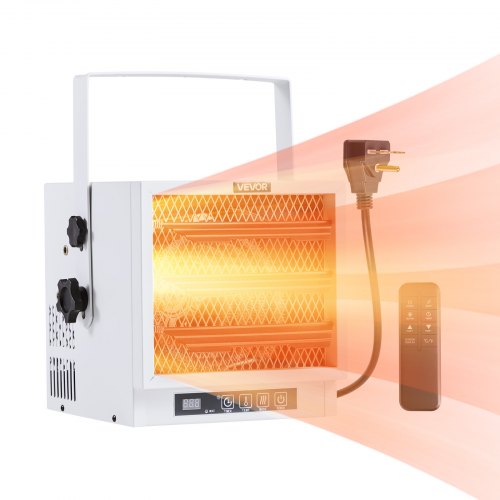 Electric Garage Heater, 4800-Watt with Remote Control & 10 Hour Timer & Overheat Protection Wall/Ceiling Mounted Shop Heater, Commercial Fan-forced for Indoor Workshop Warehouse,240V White