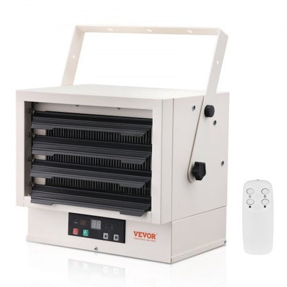 Electric Garage Heater, 5000-Watt Digital Fan-Forced Wall/Ceiling Mount Shop Heater, with Remote Control Overheat Protection, Hardwired Heater with 9-Hour Timer, Ideal for Workshop, ETL Listed
