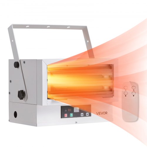 Electric Garage Heater, 5000-Watt (2500/5000W) Ceiling Mounted Shop Heater, With Remote Control & Overheat Protection & Low Noise Cross-flow, Commercial for Indoor Workshop Warehouse,240V White