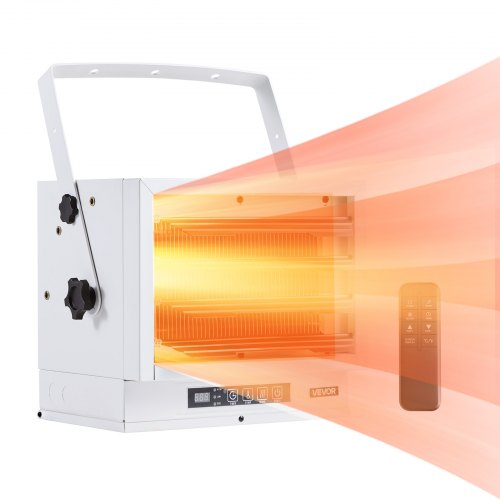 Electric Garage Heater, 8500-Watt with Remote Control & 10 Hour Timer & Overheat Protection Wall/Ceiling Mounted Shop Heater, Commercial Fan-forced for Indoor Workshop Warehouse,240V White
