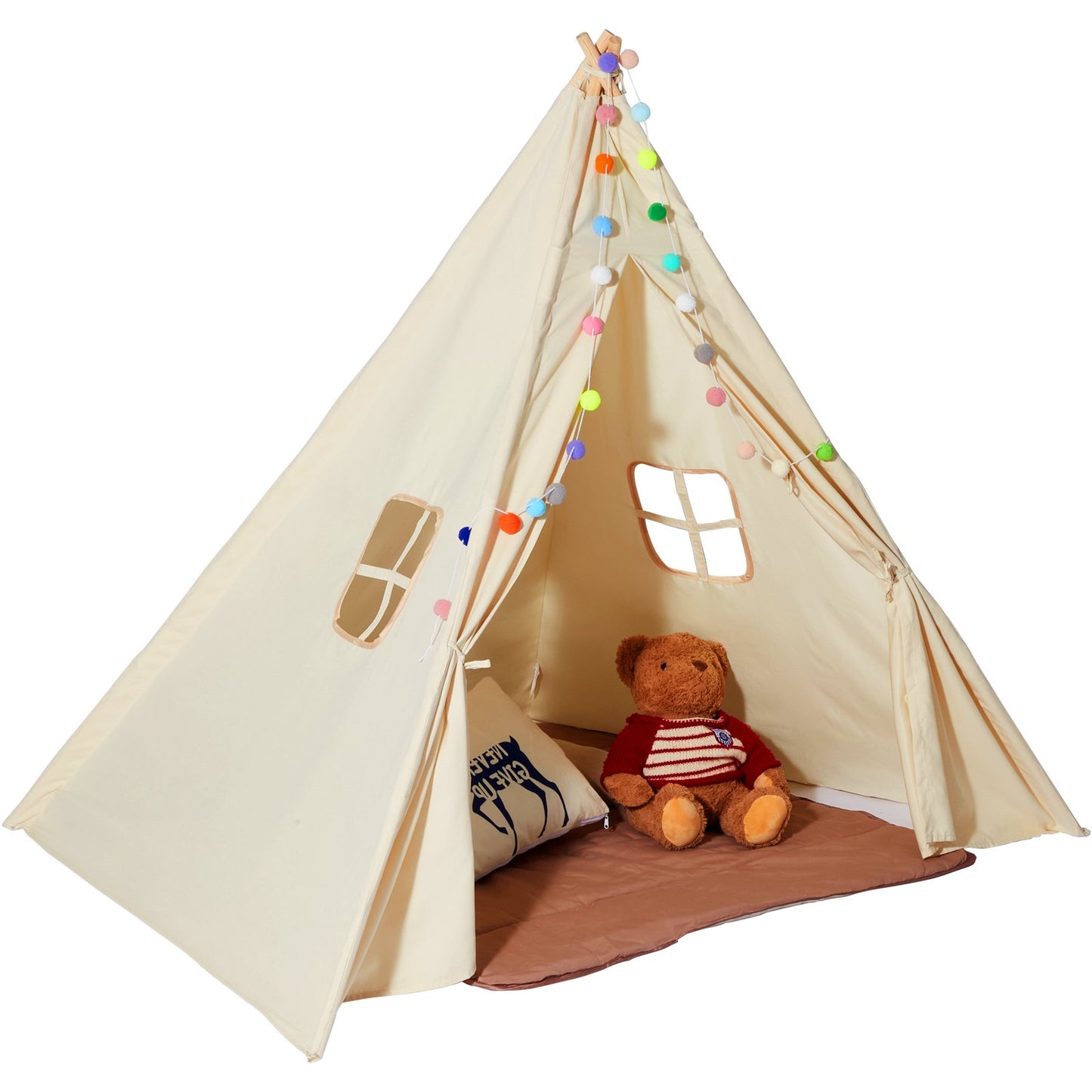 Kinderspielzelt, Tipi-Zelt für 1–5-jährige Kleinkinder, Zelt mit Teppichbällen