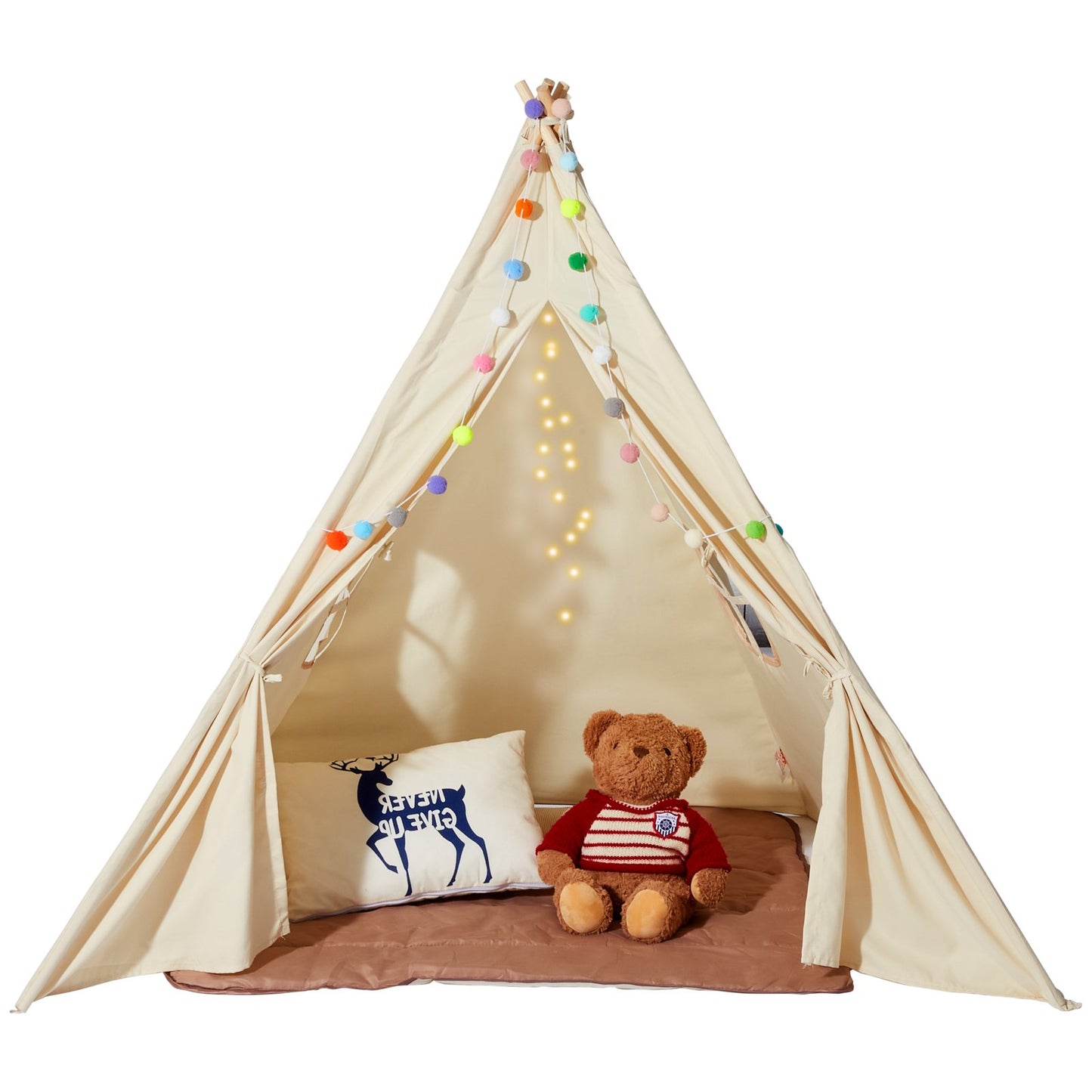 Kinderspielzelt, Tipi-Zelt für 1–5-jährige Kleinkinder, Zelt mit Teppichbällen