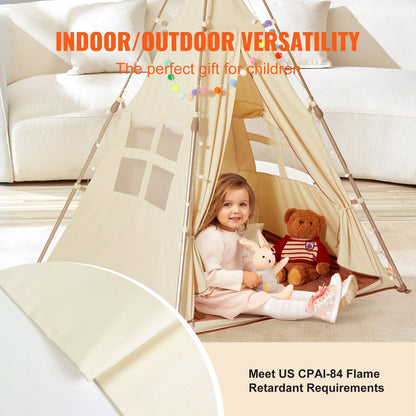 Kids lektält tipi-tält för barn hopfällbart småbarnstält med matta och väska