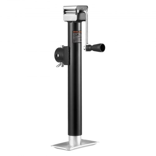 Trailer Jack, 5000 lbs Dynamic Load Capacity, Weld-on Pipe-Mount Swivel Trailer Jack with Ergonomic Handle, 15-inch Vertical Travel, Suitable for RV, Horse, Utility, Camping and Yacht Trailers