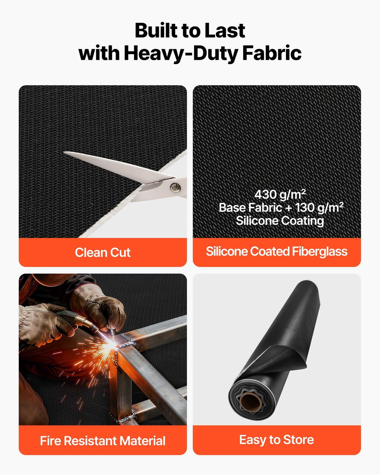 Welding Blanket Roll, 5 x 150 FT Silicone Coated Fiberglass Welding Blanket, Up to 1800°F Heat Resistant Safety Protection Blankets, Flame Retardant Fireproof Insulation Mat Roll